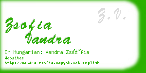 zsofia vandra business card